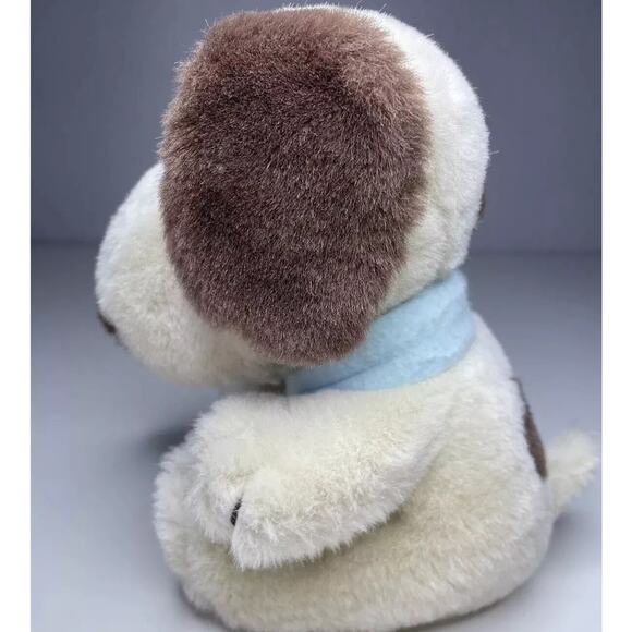 Vintage Sun Hing Snoopy Plush Peanuts 7” Brown Cream Blue Scarf Stuffed Dog - Picture 3 of 12
